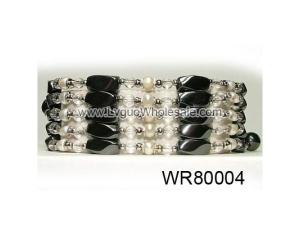 36inch Clear Crystal, Pearl High Power Black Magnetic Hematite beads Pearl Bracelet Necklace Jewelry All in One Set